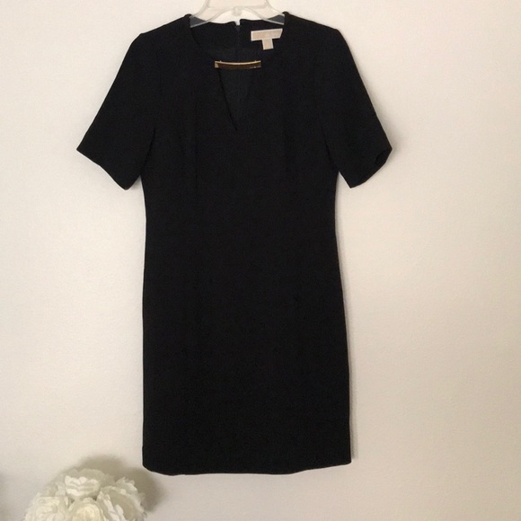 Michael Kors Dresses & Skirts - Beautiful Black Micheal Kors Dress With Gold Bar